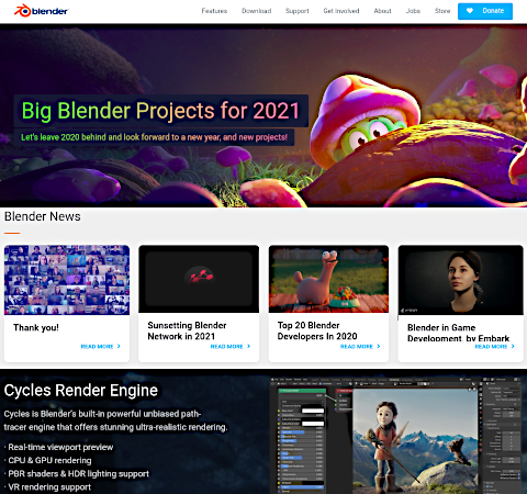 Blender homepage