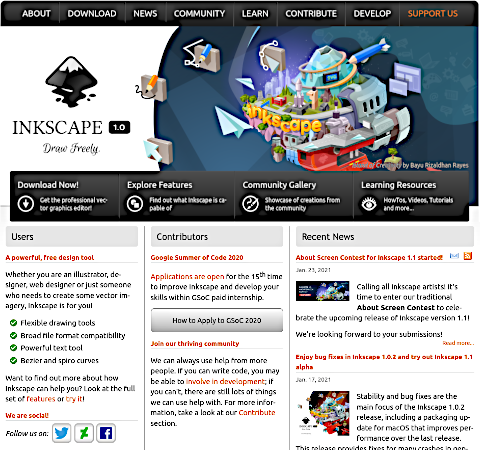 Inskscape homepage