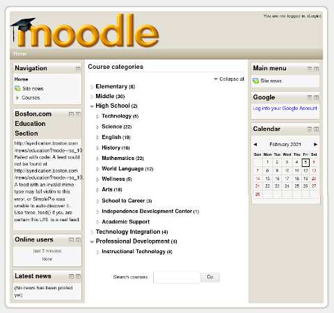 Newburyport Moodle homepage