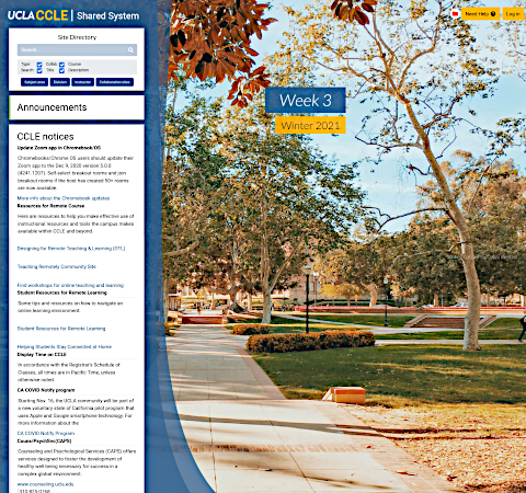 UCLA Moodle homepage
