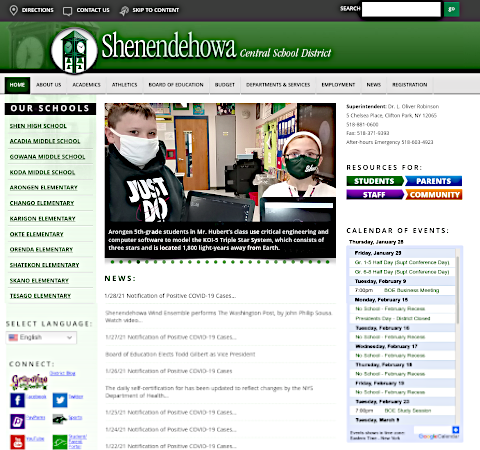 Shenendehowa Central School District homepage